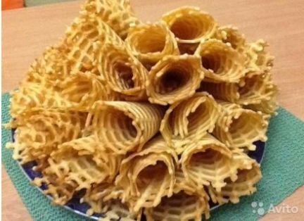 Домашние хрустящие сливочные вафельные трубочки  Армавир